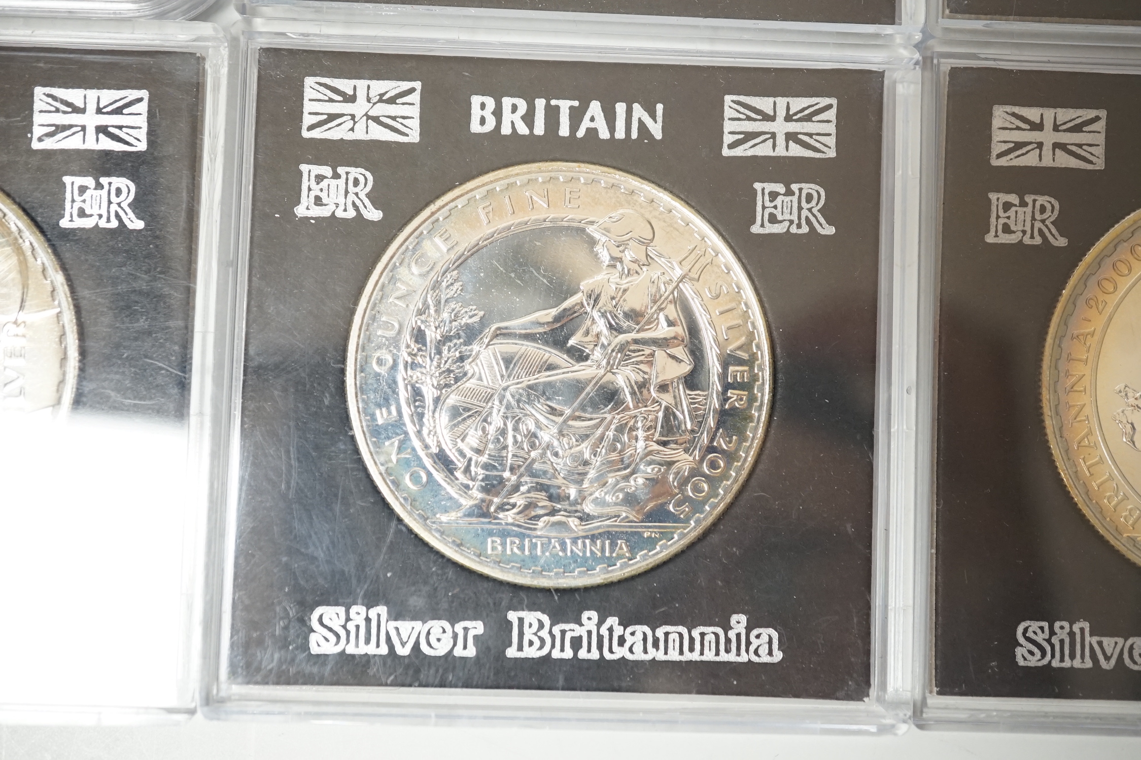 Six 1oz silver Britannia coins